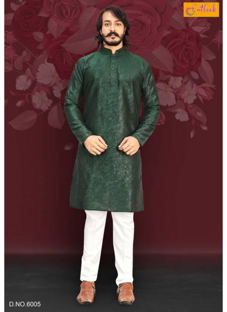 Green Outluk Vol 6 Exclusive Traditional Wear Silk Kurta Pajama Collection 6005 